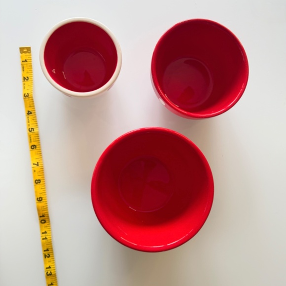 NWOT Nesting Bowls Red & White Terramoto Ceramic - Picture 7 of 7